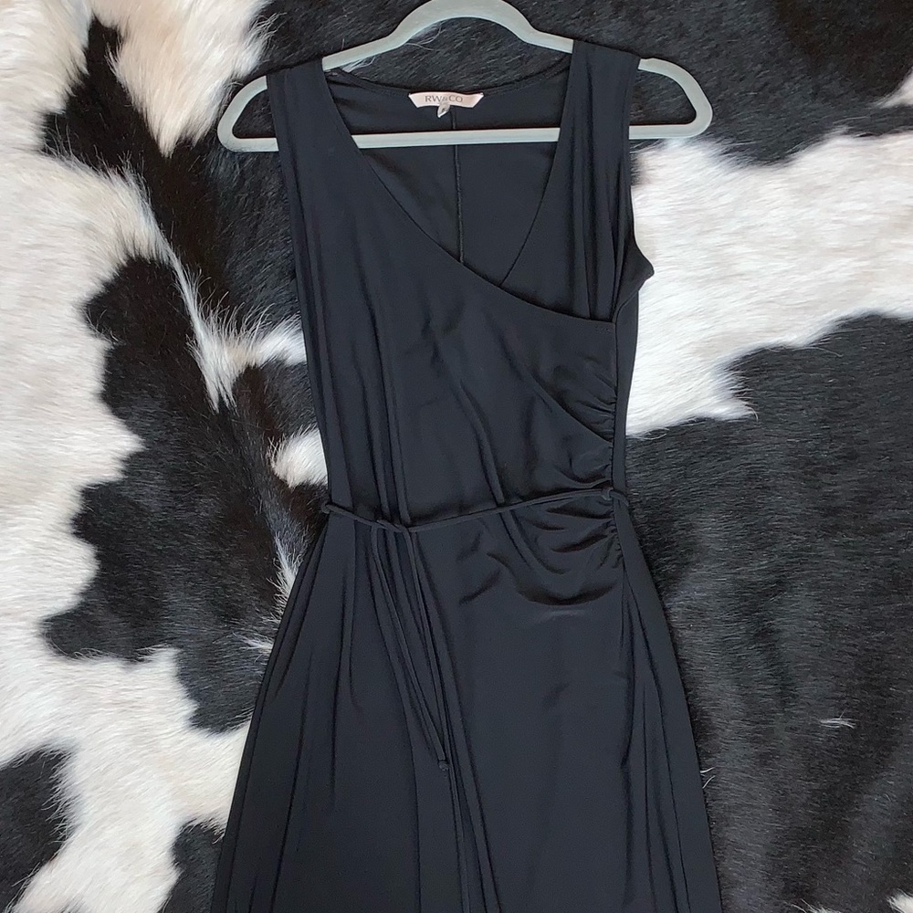 Black Faux Wrap Dress